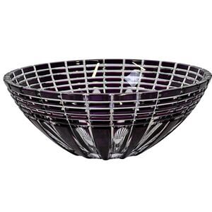 Caesar Crystal Bohemiae Czech Hand Cut 24% Lead Crystal XLG 'NORA' Bowl Violet
